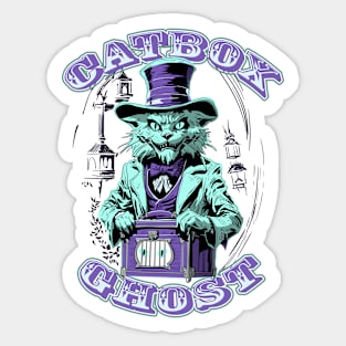 Cat Box Ghost Sticker